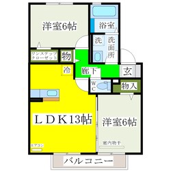 東蒲原 徒歩3分 2階の物件間取画像